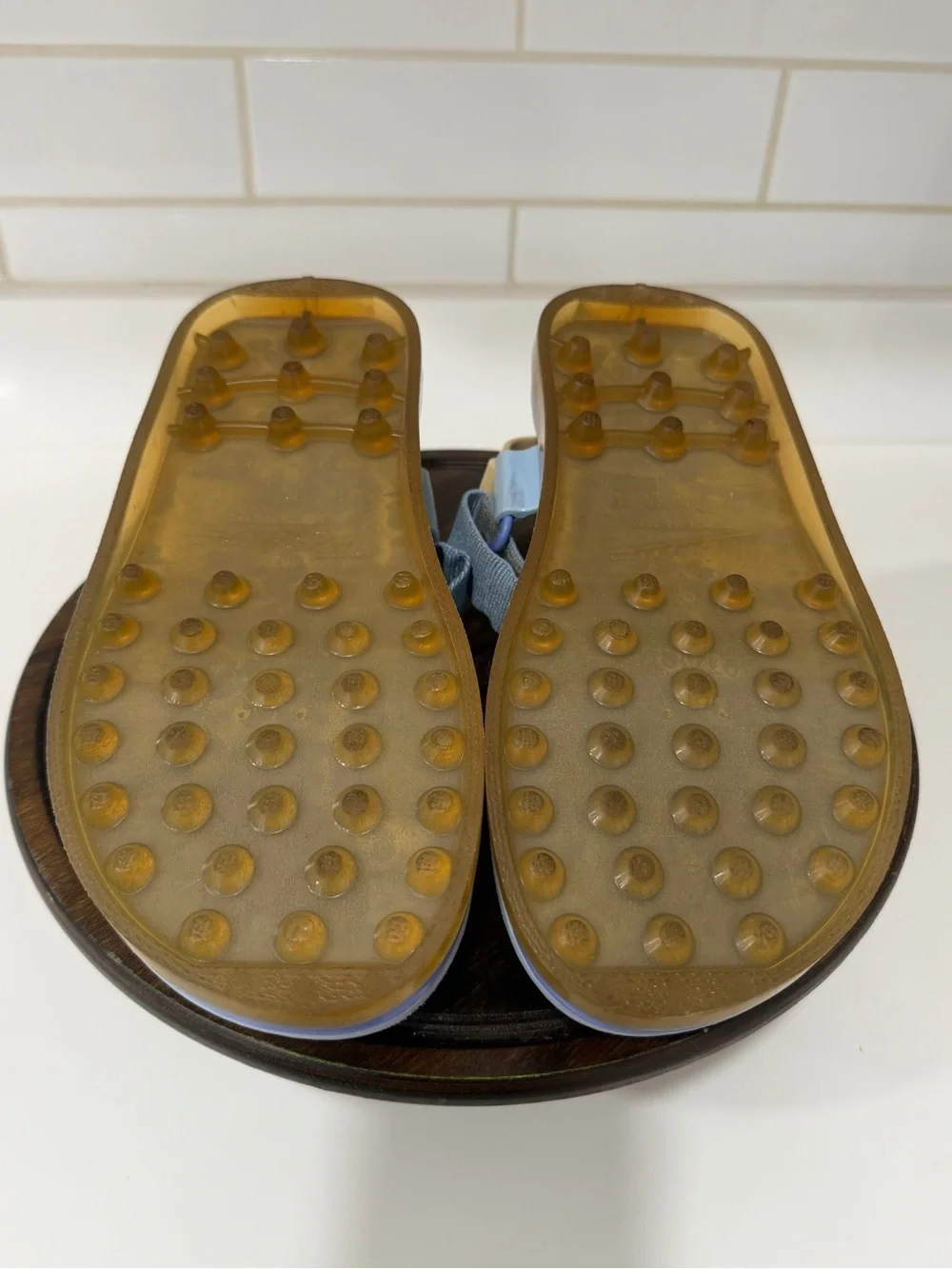 Melissa x Rider Papete Strappy Sandals Light Blue Yellow Size 7 Bubblegum Scent!
